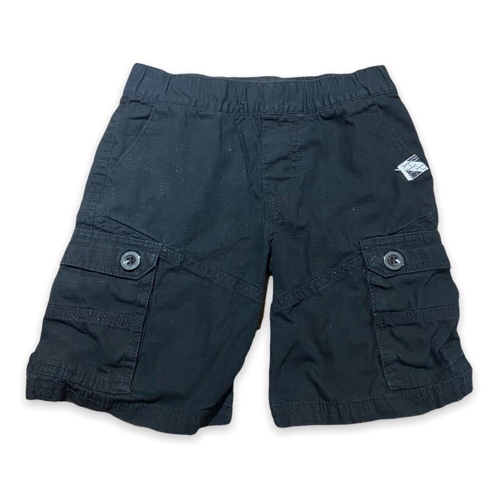 Beverly Hills Polo Club Boys Shorts Size 6 Black Elastic Waist Textured Cargo